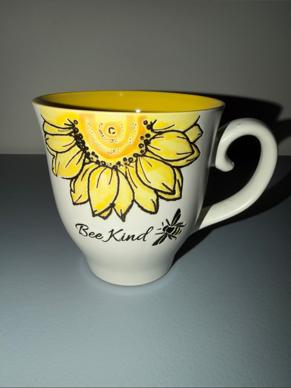Bee Kind Yellow Sunflower Ceramic Mug
